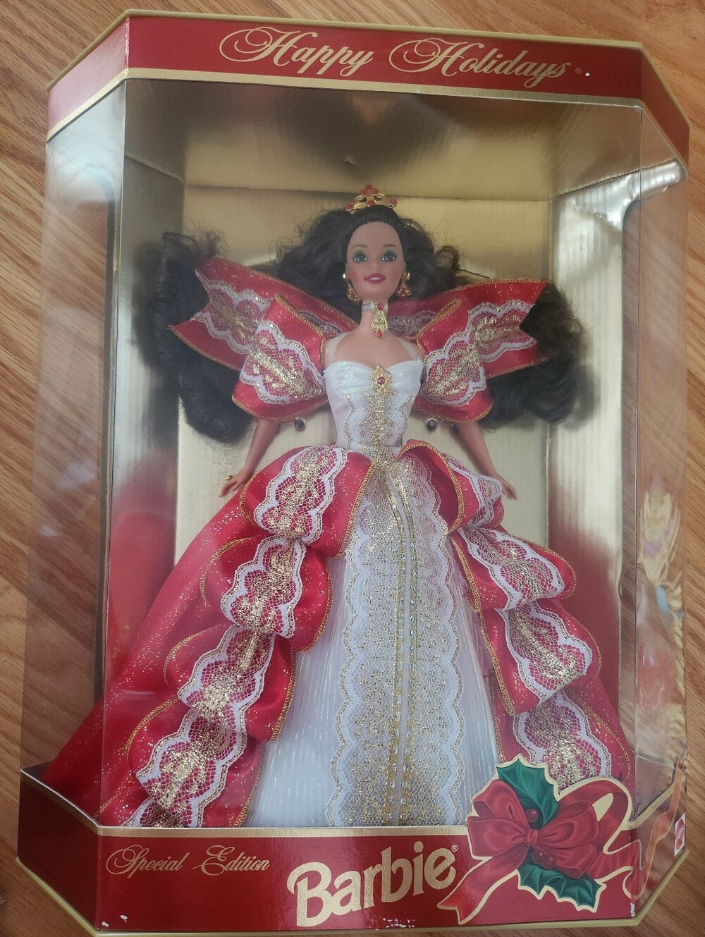 Vintage NIB 1997 Barbie Holiday Special Edition Doll - Red, White & Gold Gown